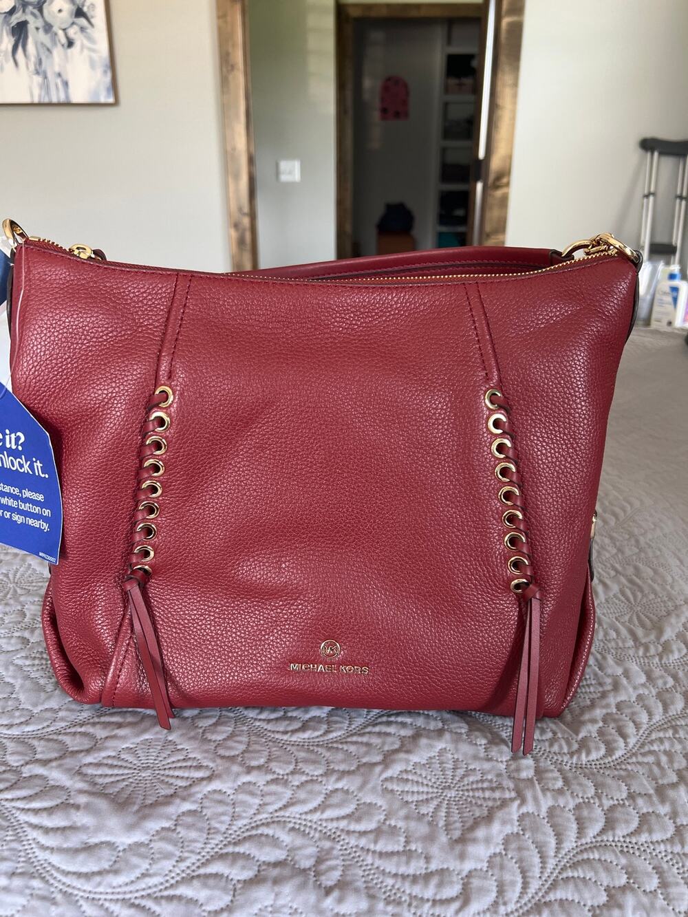 NWT Michael Kors Sia hobo bag. Brandy color